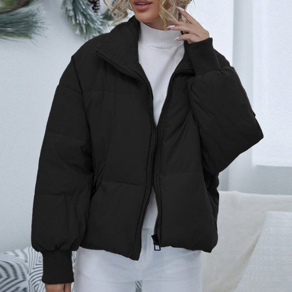 Contemporary Puffer Coat - black - Picture 10 of 11